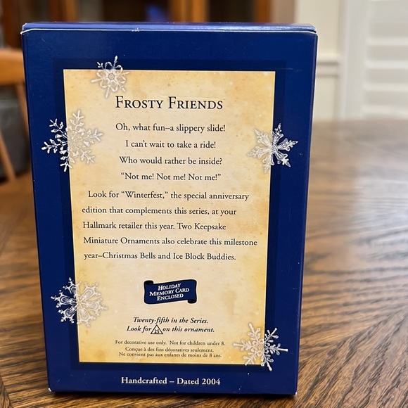 2004 Hallmark Frosty Friends 25th in Series Slippery Slide Keepsake Ornament - Picture 9 of 9